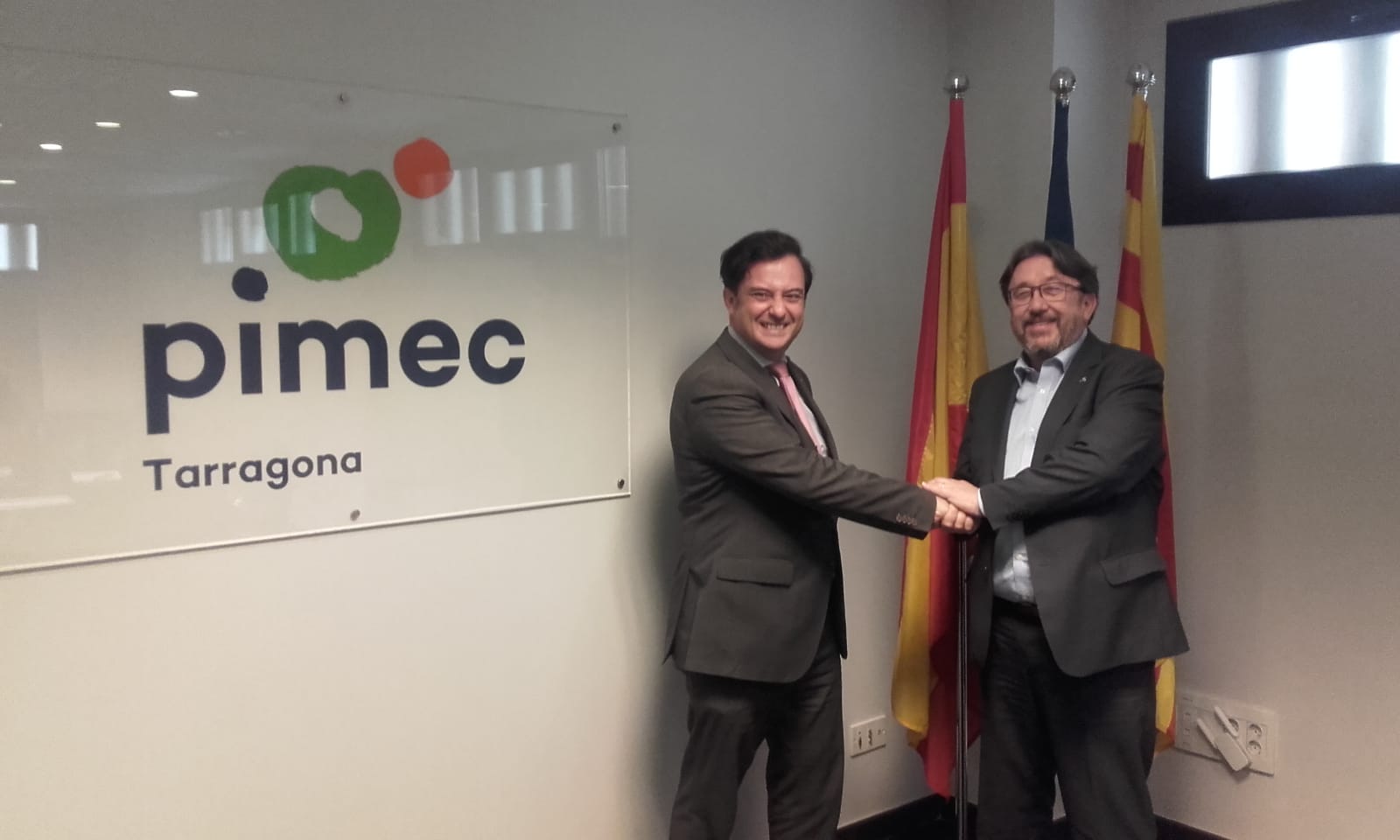 Foto de la reunió d'Hèctor Álvarez, amb el màxim dirigent de la PIMEC a Tarragona, Florenci Nieto