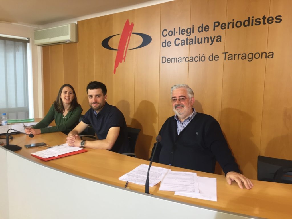 Foto de la presentació a la seu del Col·legi de Periodistes a Tarragona, de la candidatura AT5E a l'alcaldia de Tarragona.