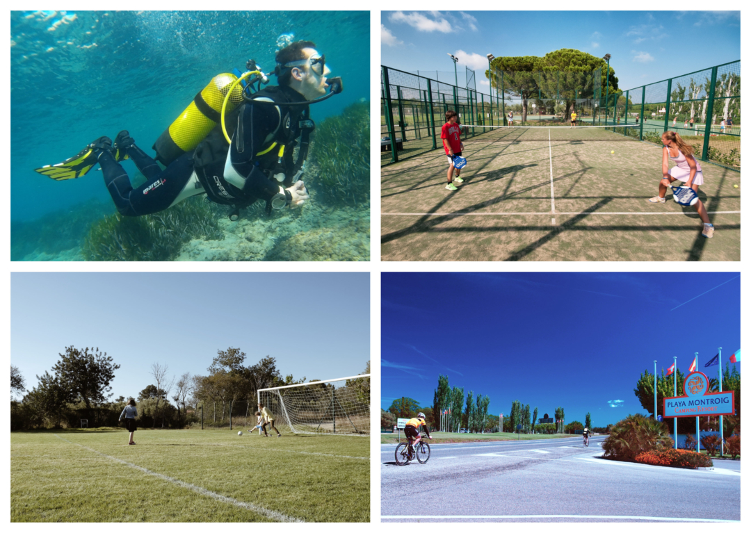Els pocs metres que hi ha entre la platja i l'allotjament permeten gaudir del Mediterrani com a escenari esportiu
