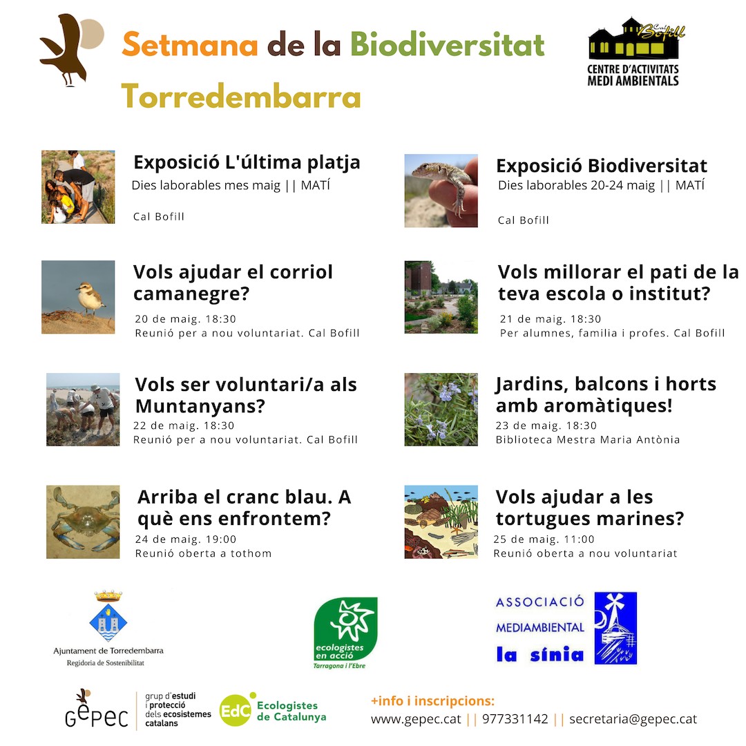 Cartell de la setmana de la biodiversitat de Torredembarra