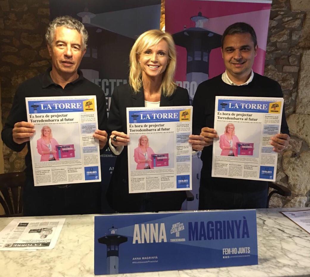 Foto de la presentació de la candidatura d'Anna Magrinyà