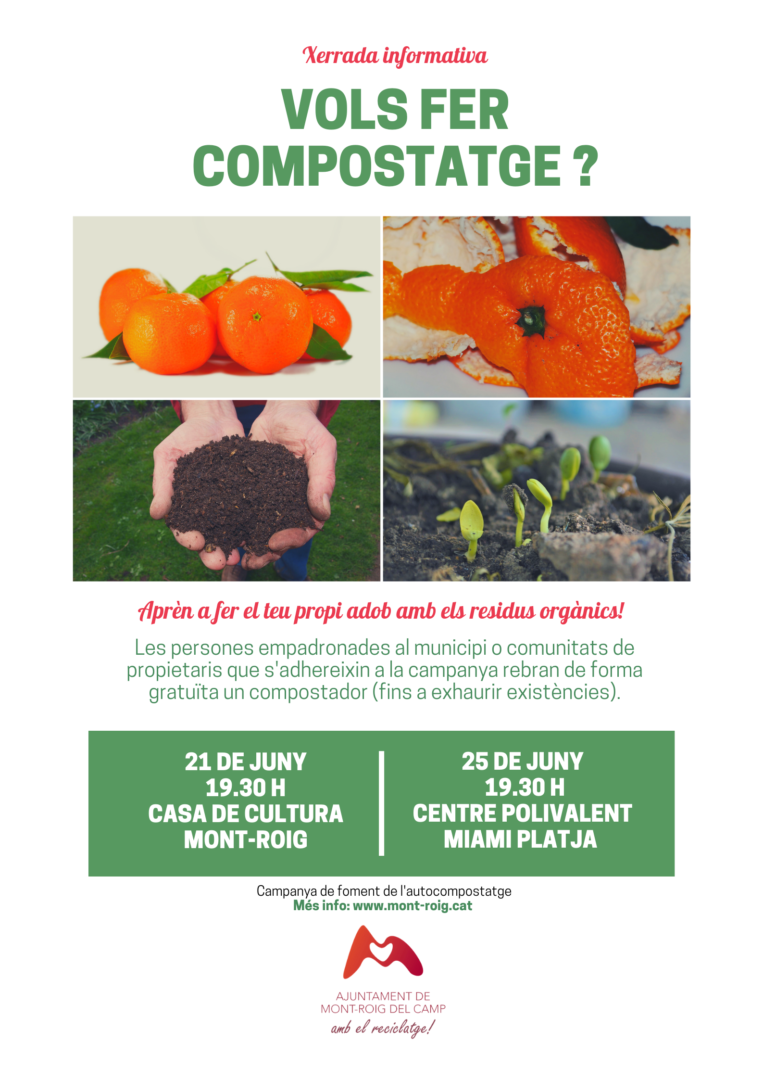 S’han programat dues xerrades informatives els dies 21 i 25 de juny en què es podran sol·licitar compostadors de forma gratuïta