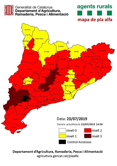  Imatge del risc forestal a Catalunya