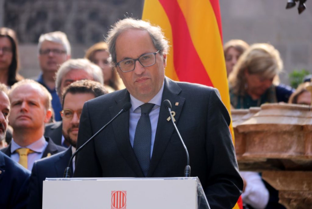 Torra i Aragonès llegeixen el 'Compromís del Primer d'Octubre' a Palau i reivindiquen "l'esperit" del referèndum i el 3-O