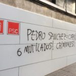 Pintada contra Pedro Sánchez a la seu del PSC a Tarragona
