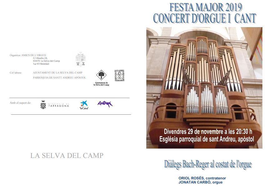 Cartell de la presentació del concert d'orgue i cant