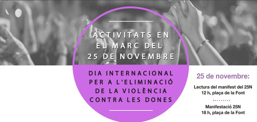 El Dia Internacional per a l'eliminació de la violència contra les dones tindrà lloc el proper 25 de novembre