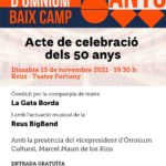 Òmnium Baix Camp celebra els 50 anys al Teatre Fortuny