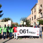 Treballadors del 061 protesten a Tarragona per reclamar la internalització del servei d’emergències mèdiques