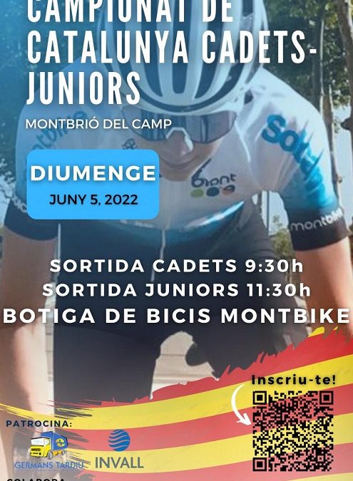 Montbrió acollirà una prova del Campionat de Catalunya de ruta Cadets-Júniors 2022 de BTT