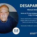 Els Mossos demanen col·laboració per trobar una persona de 74 anys desapareguda a Tarragona