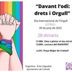 Actes a Creixell pel Dia Internacional de l’Orgull LGTBIQ+