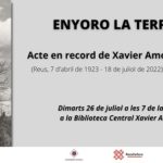 ‘Enyoro la terra’, acte en record de Xavier Amorós, aquest dimarts a la ‘seva’ biblioteca