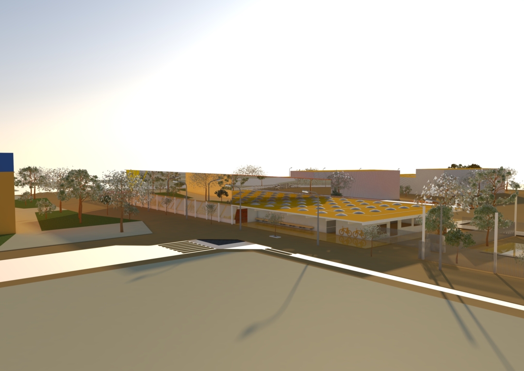 Imatge virtual del futur polilleuger annex a l'Escola Marià Fortuny. Foto: Ajuntament