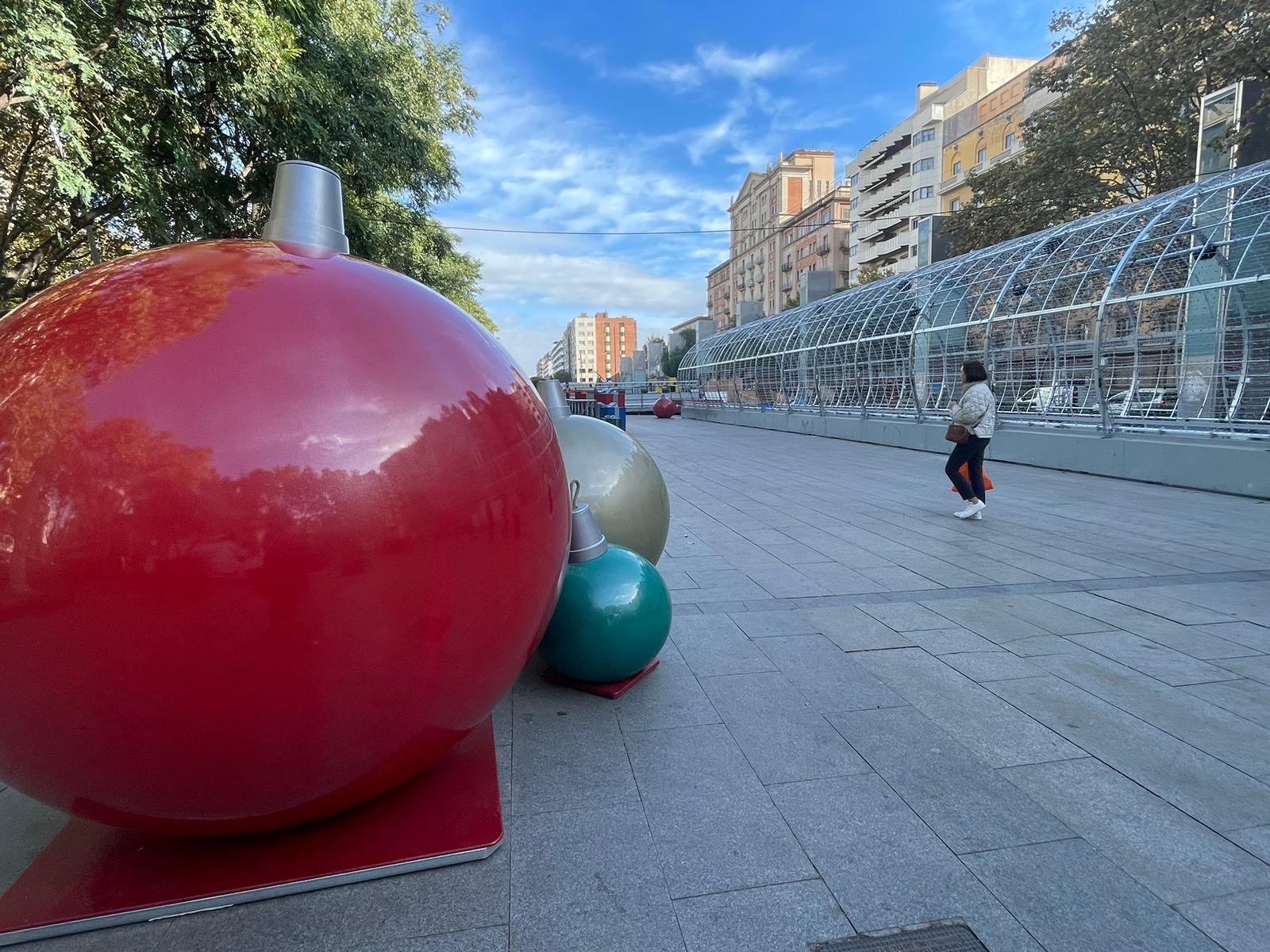 Túnel i guarniments a la plaça de la Llibertat. Foto: Cedida.