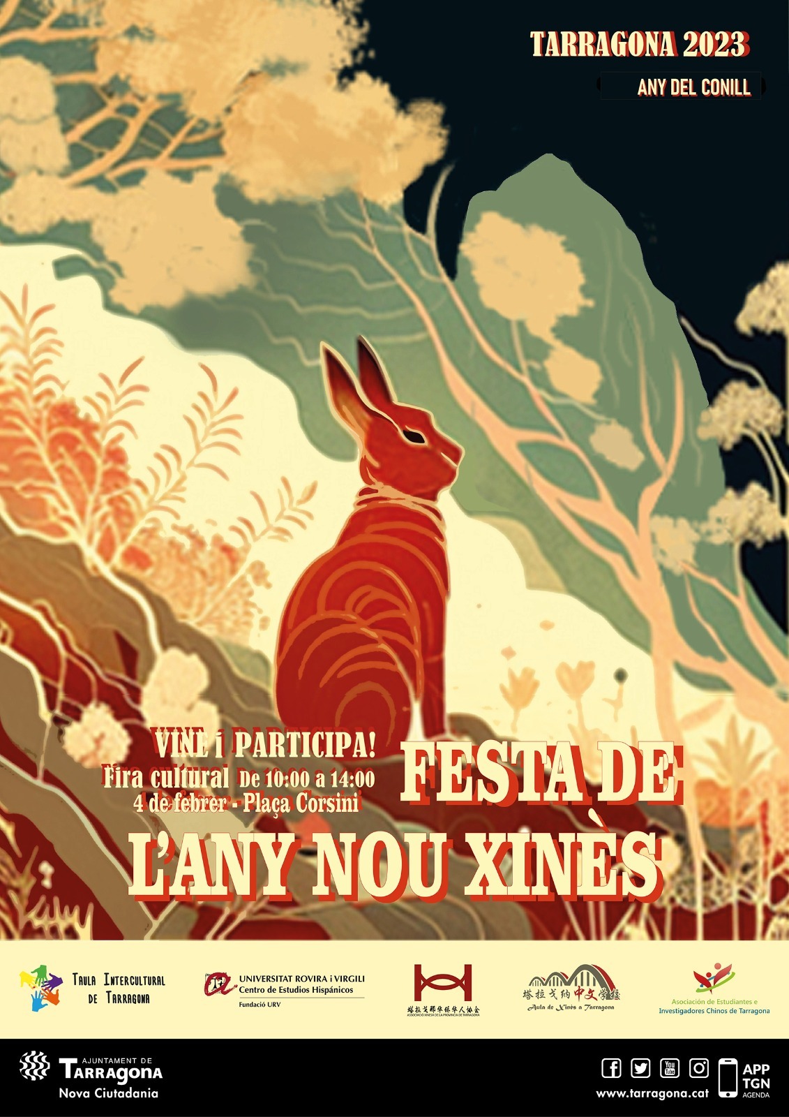 Cartell promocional de l'Any Nou xinès a Tarragona. Foto: Cedida