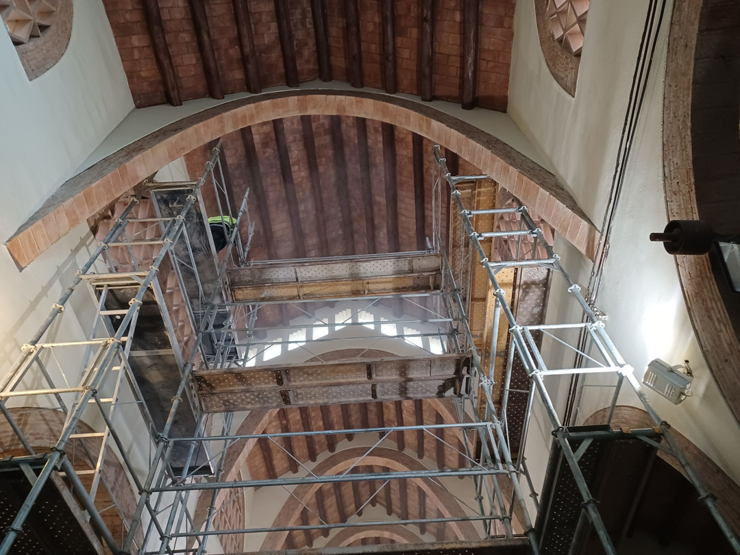 Les obres de restauració del Celler de Cambrils van començar al 2022. Foto: Cedida
