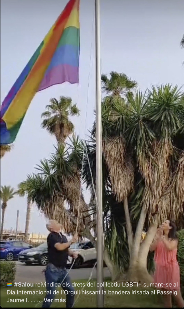 Captura del reel publicat per l'Ajuntament de Salou el Dia de l'Orgull LGTBIQ+.