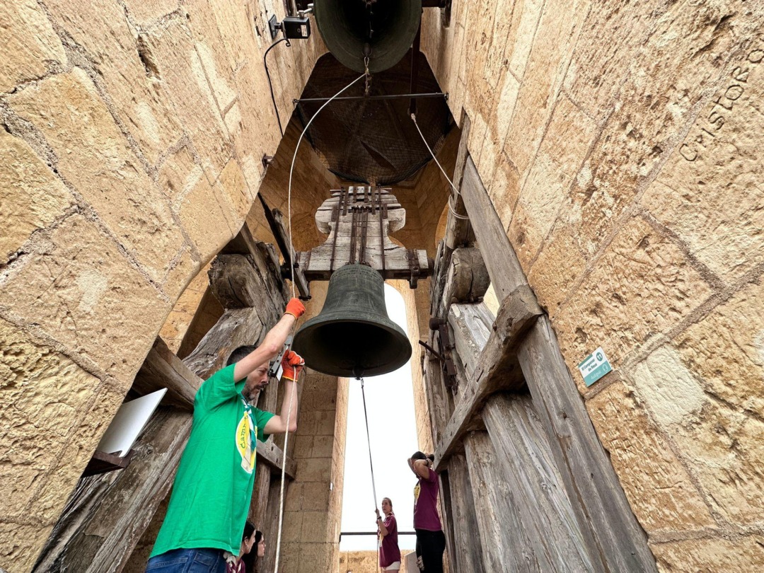 Toc de Festa des del campanar. Foto: Cedida