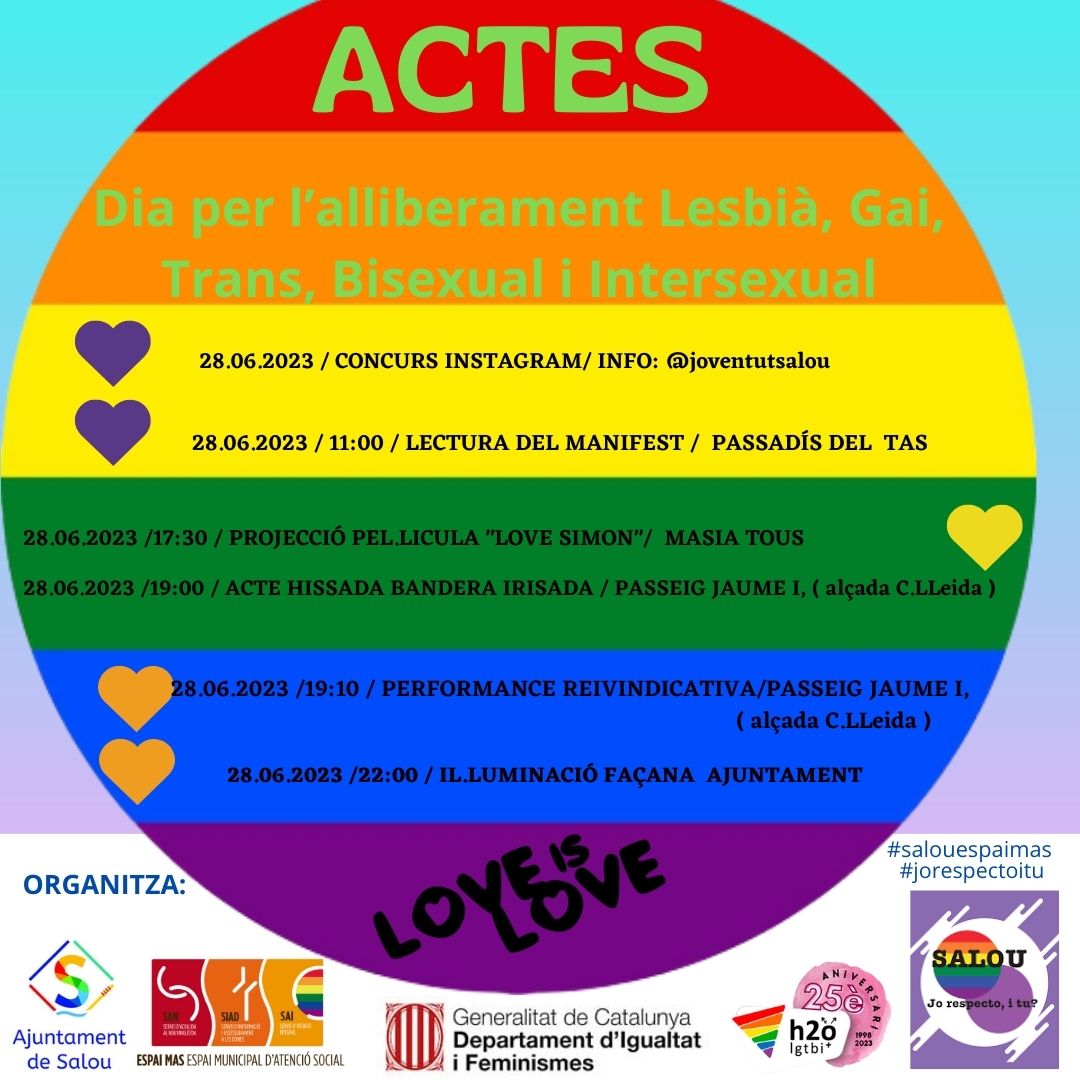 S'han organitzat diferents actes per commemorar el Dia de l'Orgull LGBTIQ+. Foto: Cedida