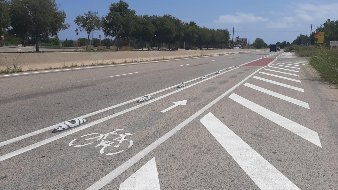 Carril bici de l'avinguda de Bellissens. Foto: Cedida