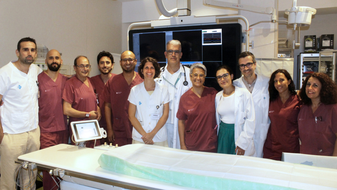 L'equip multidisciplinar que du a terme les trombectomies mecàniques endovasculars. Foto: Departament de Salut