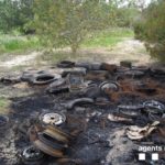 Investiguen l’incendi d’un abocador il·legal de pneumàtics a La Secuita