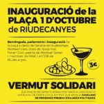 Riudecanyes organitza un vermut solidari per inaugurar la plaça 1 d’Octubre