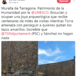 Cs creu “increïble” que l’Ajuntament de Tarragona no impedeixi els llaços grocs a la Muralla