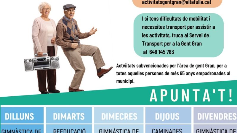 Altafulla llança el programa de tardor ‘Gent Gran Activa’